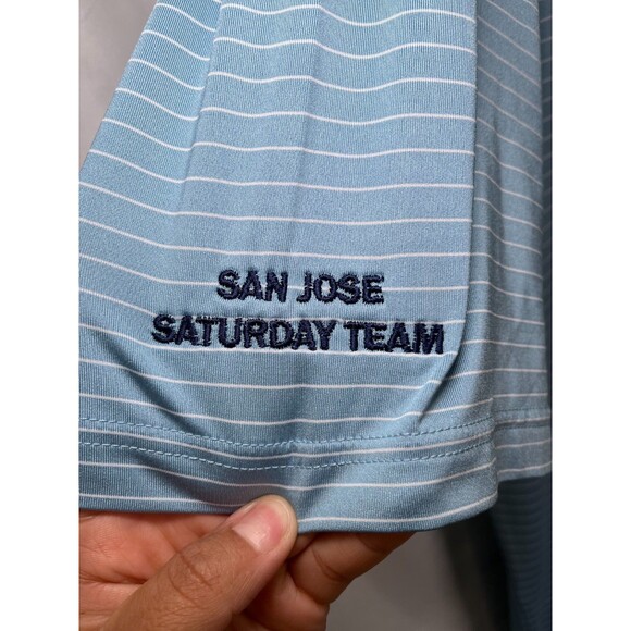 FootJoy FJ Prodry Stretch Shirt Men XL Stripe  Polo Reef‎ Blue & white - Picture 6 of 15